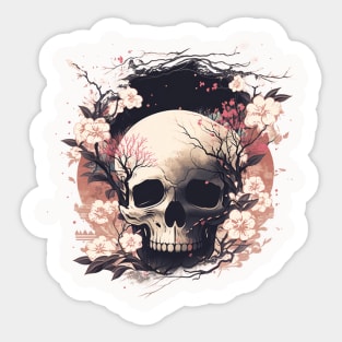 skull illustration Sticker